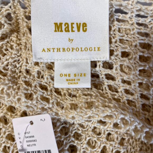 MAEVE Anthropologie Maxi Open Knit Crochet Cardigan in Natural color Onesize - Picture 4 of 8